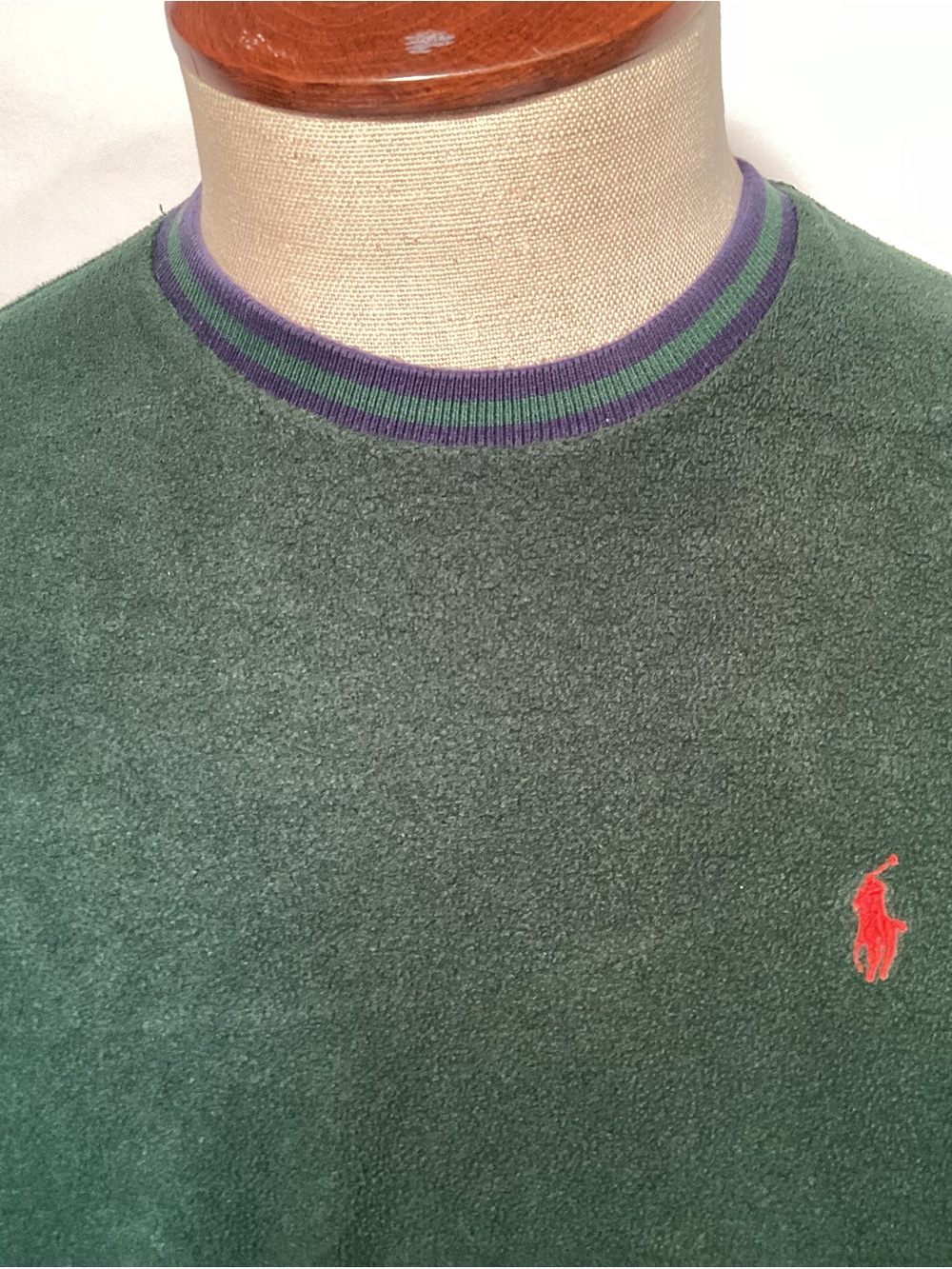 Polo Sport Vintage Ralph Lauren Dark Green Long-Sleeve Crewneck Pullover Mens XL - Picture 2 of 12